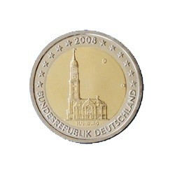 2 Euro herdenkingsmunt Duitsland 2008 "Hamburg deelstaat G" (UNC)