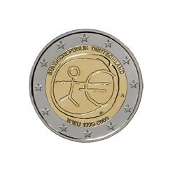 2 Euro herdenkingsmunt Duitsland 2009 "10 jaar EMU 5 deelstaten (5x€2)"...