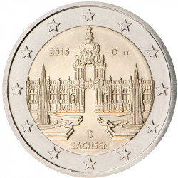 2 Euro herdenkingsmunt Duitsland 2016 "Saksen/Dresden" deelstaat A" (UNC)