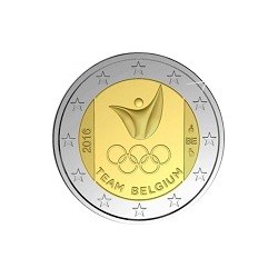 Pièce 2 euro commémorative Belgique 2016 "Jeux olympiques" (en coincard)
