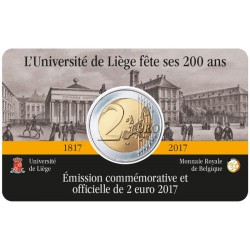 Pièce 2 euro commémorative Belgique 2017 "200e anniversaire université...