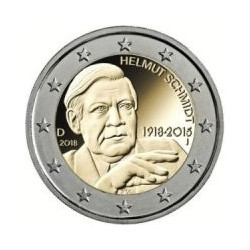 2 Euro herdenkingsmunt Duitsland 2018 "Helmut Schmit deelstaat F" (UNC)
