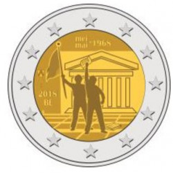 2 Euro herdenkingsmunt België 2018 "50e verjaardag mei 1968"...