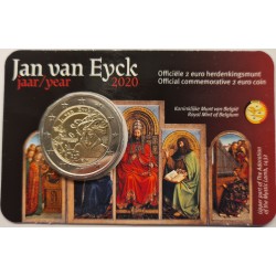 Pièce 2 euro commémorative Belgique 2020 "Jan Van Eyck" en néerlandais...