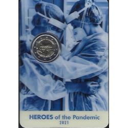 Pièce 2 euro commémorative Malte 2021 “Heroes of the pandemic" (BU dans...
