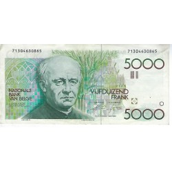 Billet de banque Belgique 5000 franc Guido Gezelle