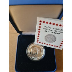 Pièce 10 euro commémorative Belgique 2014 "The Great War" en argent (Ag...
