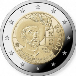 Pièce 2 euro commémorative Espagne 2022 "El Cano" (UNC)
