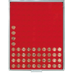 LINDNER box monnaies avec 120 alvéoles ronds de 16,5 mm
